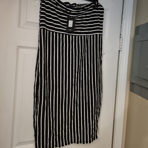 Fashion Nova Dresses Strapless Blkwhite Stripped Dressed 2x Poshmark